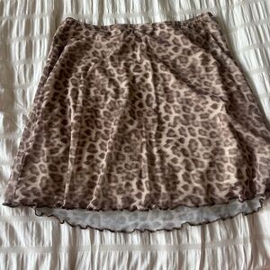 Seven7 High Low Leopard Print Skirt